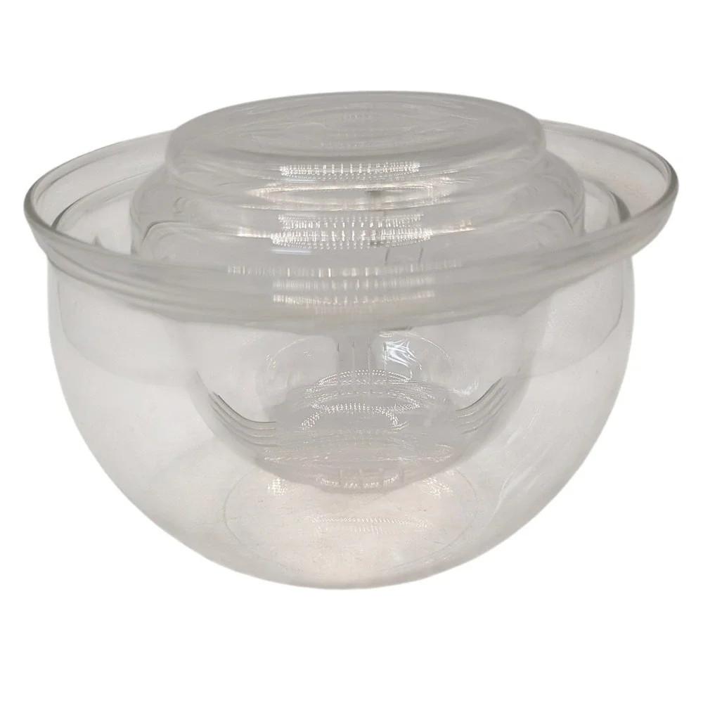 Jenaer Glas Tea For One Clear Borosilicate Bauhaus Three Piece Set Germany